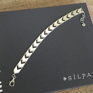 RETIRED! Silpada Chevron Link Sterling Silver Bracelet .925 Adjustable